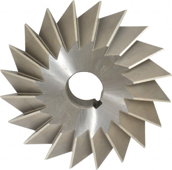 Made in USA - 6° 6" Cut Diam, 1-1/2" Cut Width, 1-1/4" Arbor, High Speed Steel Double-Angle Cutter - A1 Tooling