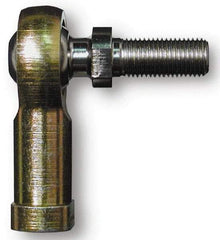 Alinabal - 7/16" ID, 1-1/8" Max OD, 3,800 Lb Max Static Cap, Spherical Rod End - 7/16-20 RH, 5/8" Shank Diam, 1-1/16" Shank Length, Steel with Molded Nyloy Raceway - A1 Tooling