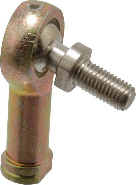 Alinabal - 1/4" ID, 3/4" Max OD, 1,650 Lb Max Static Cap, Spherical Rod End - 1/4-28 LH, 3/8" Shank Diam, 3/4" Shank Length, Steel with Molded Nyloy Raceway - A1 Tooling