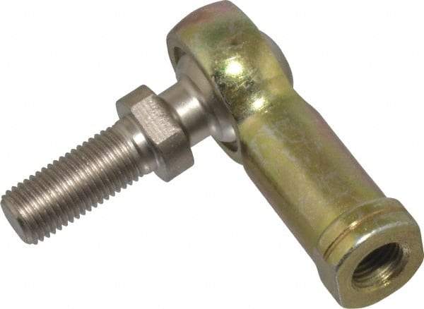 Alinabal - 3/8" ID, 1" Max OD, 3,250 Lb Max Static Cap, Spherical Rod End - 3/8-24 LH, 9/16" Shank Diam, 15/16" Shank Length, Steel with Molded Nyloy Raceway - A1 Tooling