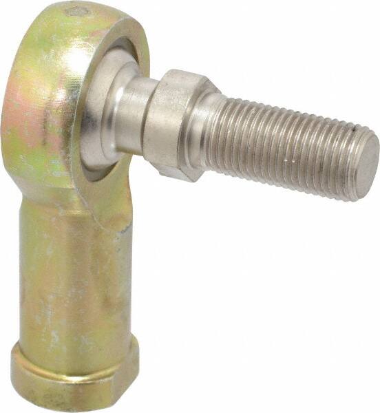 Alinabal - 1/2" ID, 1.3333" Max OD, 6,400 Lb Max Static Cap, Spherical Rod End - 1/2-20 RH, 3/4" Shank Diam, 1-3/16" Shank Length, Steel with Molded Nyloy Raceway - A1 Tooling