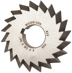 Made in USA - 4° 4" Cut Diam, 3/4" Cut Width, 1-1/4" Arbor, High Speed Steel Double-Angle Cutter - A1 Tooling