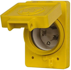 Value Collection - 125 VAC, 30 Amp, L5-30P NEMA, Self Grounding Receptacle - 2 Poles, 3 Wire, Male End, Yellow - A1 Tooling