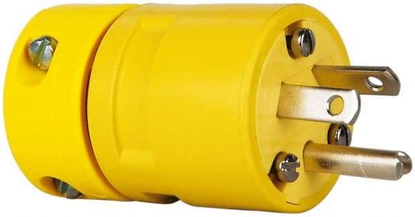 Value Collection - 277 VAC, 15 Amp, L7-15 NEMA, Straight, Ungrounded, Industrial Grade Connector - 2 Pole, 3 Wire, Rubber, Yellow - A1 Tooling