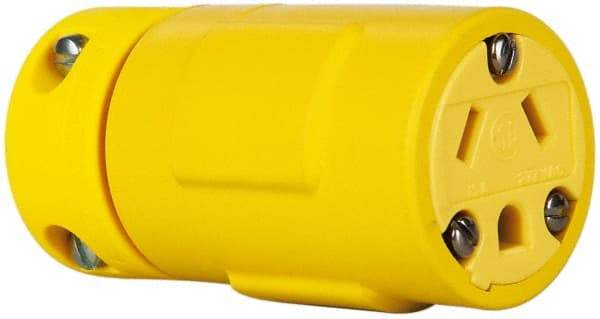 Value Collection - 277 VAC, 15 Amp, 7-15 NEMA, Straight, Ungrounded, Industrial Grade Connector - 2 Pole, 3 Wire, Rubber, Yellow - A1 Tooling