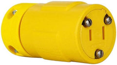 Value Collection - 125 VAC, 15 Amp, 1-15R NEMA, Straight, Ungrounded, Industrial Grade Connector - 2 Pole, 2 Wire, 1 Phase, Rubber, Yellow - A1 Tooling