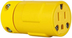 Value Collection - 125 VAC, 15 Amp, 5-15 NEMA, Straight, Ungrounded, Industrial Grade Connector - 2 Pole, 3 Wire, 1 Phase, Rubber, Yellow - A1 Tooling