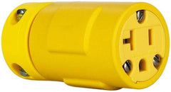 Value Collection - 125 VAC, 20 Amp, 5-20 NEMA, Straight, Ungrounded, Industrial Grade Connector - 2 Pole, 3 Wire, 1 Phase, Rubber, Yellow - A1 Tooling