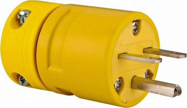 Value Collection - 250 VAC, 15 Amp, 6-16 NEMA, Straight, Ungrounded, Industrial Grade Plug - 2 Pole, 3 Wire, 1 Phase, Rubber, Yellow - A1 Tooling