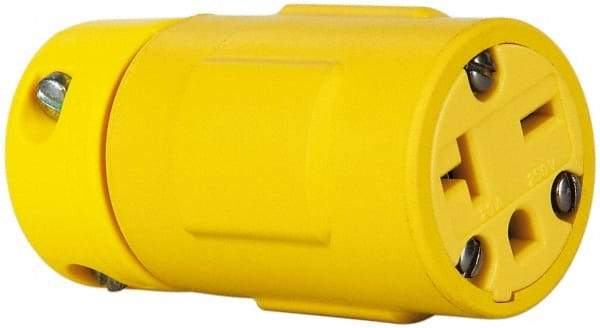 Value Collection - 250 VAC, 20 Amp, 6-20 NEMA, Straight, Ungrounded, Industrial Grade Connector - 2 Pole, 3 Wire, 1 Phase, Rubber, Yellow - A1 Tooling