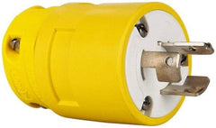 Value Collection - 125/250 VAC, 20 Amp, NonNEMA, Straight, Ungrounded, Industrial Grade Plug - 3 Pole, 3 Wire, 1 Phase, Rubber, Yellow - A1 Tooling