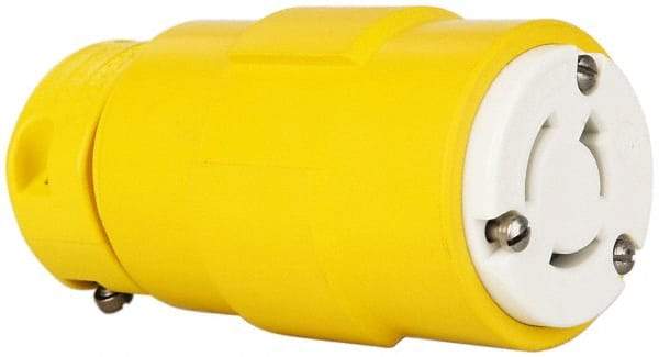 Value Collection - 125/250 VAC, 20 Amp, NonNEMA, Straight, Ungrounded, Industrial Grade Connector - 3 Pole, 3 Wire, 1 Phase, Rubber, Yellow - A1 Tooling