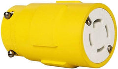 Value Collection - 125/250 VAC, 30 Amp, NonNEMA, Straight, Ungrounded, Industrial Grade Connector - 4 Pole, 4 Wire, 1 Phase, Rubber, Yellow - A1 Tooling