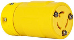 Value Collection - 125 VAC, 15 Amp, L5-15 NEMA, Straight, Ungrounded, Industrial Grade Connector - 2 Pole, 3 Wire, 1 Phase, Rubber, Yellow - A1 Tooling