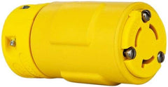 Value Collection - 250 VAC, 15 Amp, L6-15 NEMA, Straight, Ungrounded, Industrial Grade Connector - 2 Pole, 3 Wire, 1 Phase, Rubber, Yellow - A1 Tooling