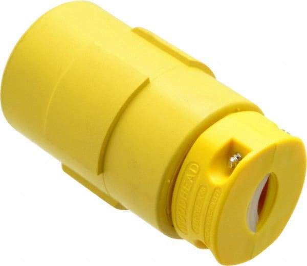 Value Collection - 250 VAC, 20 Amp, L15-20 NEMA, Straight, Ungrounded, Industrial Grade Connector - 3 Pole, 4 Wire, 1 Phase, Rubber, Yellow - A1 Tooling