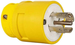 Value Collection - 347/600 VAC, 30 Amp, L23-30 NEMA, Straight, Ungrounded, Industrial Grade Plug - 4 Pole, 5 Wire, Rubber, Yellow - A1 Tooling