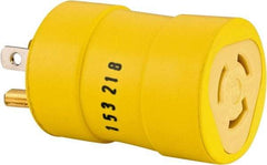 Woodhead Electrical - 1 Outlet, 125 VAC, 15 Amp, Yellow, Single Outlet Adapter - 5-15, L5-15 NEMA Configuration, CSA Certified, CSA File LR6837, UL File E10176, UL Listed - A1 Tooling