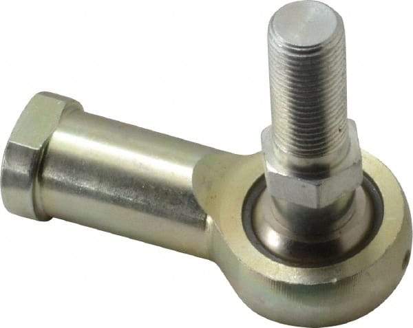 Alinabal - 1/2" ID, 1.3333" Max OD, 6,400 Lb Max Static Cap, Spherical Rod End - 1/2-20 RH, 3/4" Shank Diam, 1-3/16" Shank Length, Steel with Molded Nyloy Raceway - A1 Tooling