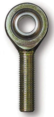 Alinabal - 7/16" ID, 1-1/8" Max OD, 3,800 Lb Max Static Cap, Spherical Rod End - 7/16-20 LH, 5/8" Shank Diam, 1-3/8" Shank Length, Steel with Molded Nyloy Raceway - A1 Tooling