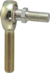 Alinabal - 3/8" ID, 1" Max OD, 3,250 Lb Max Static Cap, Spherical Rod End - 3/8-24 RH, 0.562" Shank Diam, 1-1/4" Shank Length, Steel with Molded Nyloy Raceway - A1 Tooling