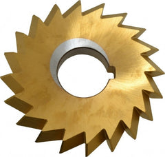 Made in USA - 4° 4" Cut Diam, 1/2" Cut Width, 1-1/4" Arbor, High Speed Steel Double-Angle Cutter - A1 Tooling