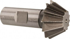 Made in USA - 1-1/2" Diam x 5/8" Width of Cut, 60° Included Angle, Shank Connection, High Speed Steel Single Angle Cutter - 3/4" Shank Diam, 2-3/4" Overall Length, Right Hand Cut, Uncoated - A1 Tooling