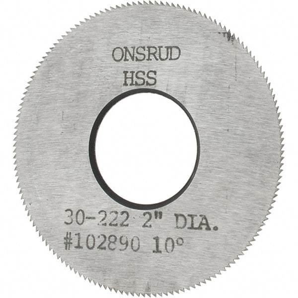 Onsrud - 2" Diam x 0.032" Blade Thickness x 3/4" Arbor Hole Diam, 150 Tooth Slitting and Slotting Saw - Arbor Connection, High Speed Steel - A1 Tooling