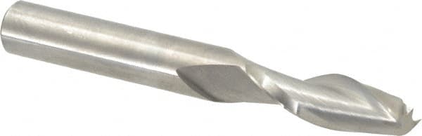 Onsrud - 3/8" Cutting Diam x 1-1/8" Length of Cut, 2 Flute, Upcut Spiral Router Bit - Uncoated, Right Hand Cut, Solid Carbide, 3" OAL x 3/8" Shank Diam, Double Edge, 30° Helix Angle - A1 Tooling