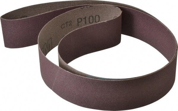 3M - 2" Wide x 60" OAL, 100 Grit, Aluminum Oxide Abrasive Belt - Aluminum Oxide, Fine, Coated, X Weighted Cloth Backing, Series 341D - A1 Tooling