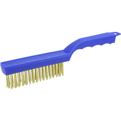 Hand Wire Scratch Brush, .012 Brass Wire Fill, Plastic Handle - A1 Tooling