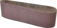 3M - 3" Wide x 21" OAL, 50 Grit, Aluminum Oxide Abrasive Belt - Aluminum Oxide, Coarse, Coated, X Weighted Cloth Backing, Series 341D - A1 Tooling