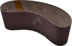 3M - 3" Wide x 21" OAL, 80 Grit, Aluminum Oxide Abrasive Belt - Aluminum Oxide, Medium, Coated, X Weighted Cloth Backing, Series 341D - A1 Tooling