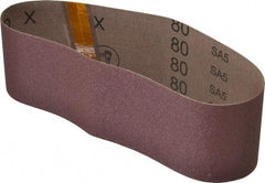 3M - 3" Wide x 24" OAL, 80 Grit, Aluminum Oxide Abrasive Belt - Aluminum Oxide, Medium, Coated, X Weighted Cloth Backing, Series 340D - A1 Tooling