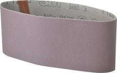 3M - 4" Wide x 21-3/4" OAL, 120 Grit, Aluminum Oxide Abrasive Belt - Aluminum Oxide, Fine, Coated, X Weighted Cloth Backing, Series 341D - A1 Tooling