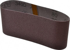 3M - 4" Wide x 21-3/4" OAL, 80 Grit, Aluminum Oxide Abrasive Belt - Aluminum Oxide, Medium, Coated, X Weighted Cloth Backing, Series 240D - A1 Tooling