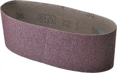 3M - 4" Wide x 24" OAL, 36 Grit, Aluminum Oxide Abrasive Belt - Aluminum Oxide, Very Coarse, Coated, X Weighted Cloth Backing, Series 341D - A1 Tooling