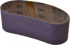 3M - 3" Wide x 21" OAL, 50 Grit, Ceramic Abrasive Belt - Ceramic, Coarse, Coated, Y Weighted Cloth Backing, Series 761D - A1 Tooling