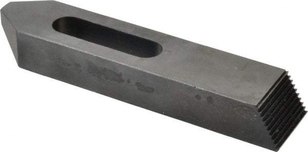 Jergens - 3/4" Stud, Low Carbon Steel, Plain Strap Clamp - 2-1/4" Travel, 8" OAL x 1-3/4" Wide x 1-1/8" High, Black Oxide Finish, Tapered Nose - A1 Tooling