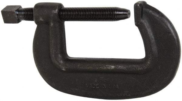 Hargrave - Extra Heavy-Duty 6-1/4" Max Opening, 3-3/8" Throat Depth, Forged Steel Standard C-Clamp - 27,500 Lb Capacity, 0" Min Opening, Standard Throat Depth, Cold Drawn Steel Screw - A1 Tooling