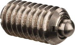 Gibraltar - 5/16-18, 9/16" Thread Length, 1/12" Plunger Projection, Stainless Steel Threaded Spring Plunger - 0.135" Max Plunger Diam, 0.562" Plunger Length, 1.25 Lb Init End Force, 4 Lb Final End Force - A1 Tooling