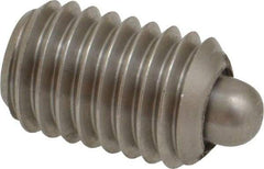 Gibraltar - 1/2-13, 3/4" Thread Length, 0.151" Plunger Projection, Stainless Steel Threaded Spring Plunger - 1/4" Max Plunger Diam, 0.75" Plunger Length, 5 Lb Init End Force, 28.5 Lb Final End Force - A1 Tooling