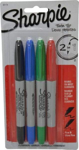 Sharpie - Black, Red, Blue, Green Wet Surface Pen - Twin Tip, AP Nontoxic Ink Fine/Ultra Fine Tip, AP Nontoxic Ink - A1 Tooling