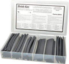 Thomas & Betts - 74 Piece, Black, Heat Shrink Electrical Tubing Kit - 2:1 Shrink Ratio, Flame Retardant, Polyolefin - A1 Tooling