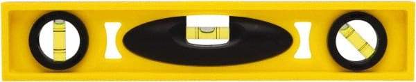 Stanley - 12" Long 3 Vial I-Beam Level - ABS Plastic, Yellow, 1 45°, 1 Level & 1 Plumb Vials - A1 Tooling