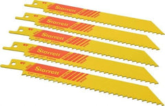 Starrett - 6" Long x 3/4" Thick, Bi-Metal Reciprocating Saw Blade - Straight Profile, 6 TPI, Toothed Edge, Universal Shank - A1 Tooling