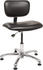 Bevco - Clean Room Swivel Chair - 20" Wide x 17" Deep, Vinyl Seat, Black - A1 Tooling