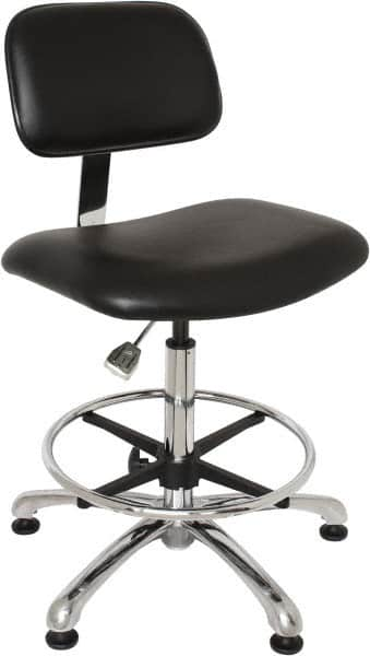 Bevco - Clean Room Swivel Chair - 20" Wide x 17-1/4" Deep, Vinyl Seat, Black - A1 Tooling