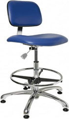 Bevco - Clean Room Swivel Chair - 20" Wide x 17" Deep, Vinyl Seat, Blue - A1 Tooling