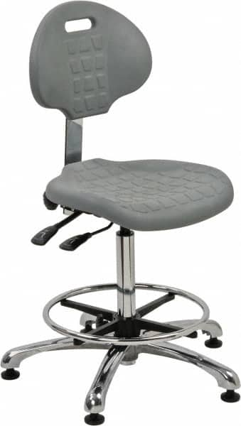 Bevco - Adjustable Chair - 18" Wide x 17-1/4" Deep, Polyurethane Seat, Gray - A1 Tooling